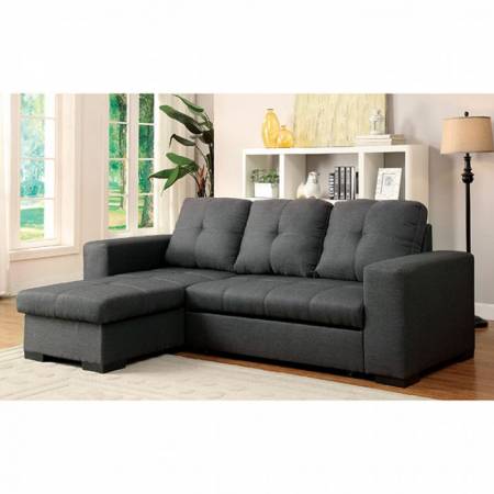 DENTON SECTIONAL GRAY BONDED LEATHER MATCH CM6149GY